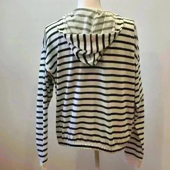 NWT! TOMMY HILFIGER Hooded Jacket/Sweatshirt/Hoodie Navy/White Stripe Size Large - Picture 12 of 16